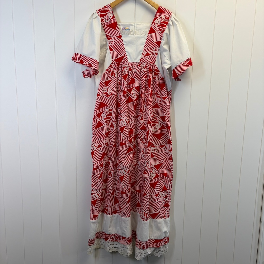 Vintage Hilda Hawaii Tropical Muumuu Dress Women Size XL Cottage Island Aloha